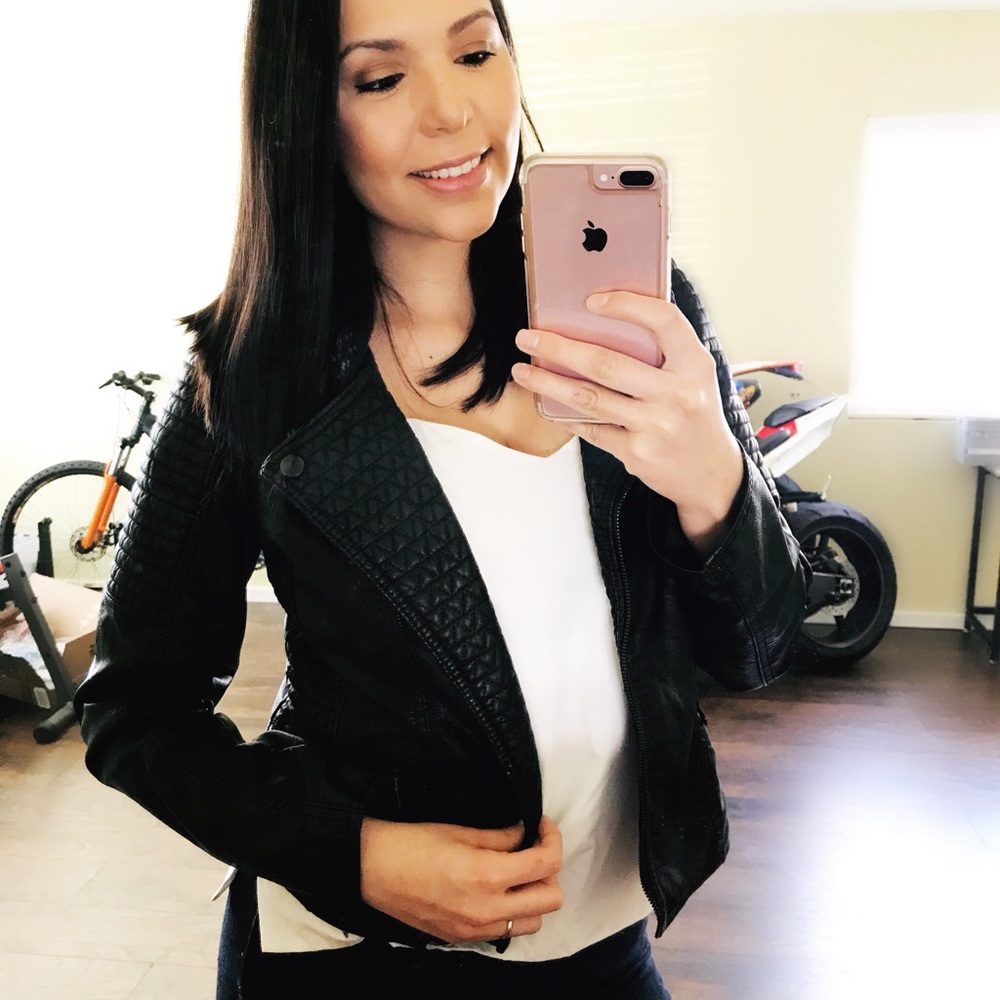 Moto Jacket Black Quilted Ci Sono Vegan Leather